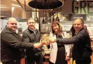  ?? Picture:FREDLIN ADRIAAN ?? TOASTING SUCCESS: At the opening of the Checkers FreshX at the Boardwalk Mall are, from left, Mark Copeland (division manager), Pieter Engelbrech­t (CEO), Denise van Huyssteen (CEO business chamber) and Willem Hunlun (COO)