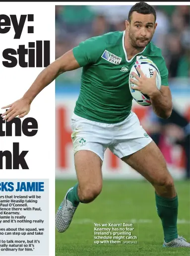  ?? SPORTSFILE ?? Yes we Kearn! Dave Kearney has no fear Ireland’s gruelling schedule might catch up with them