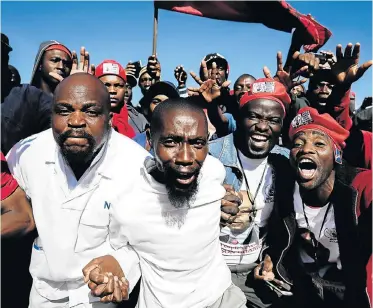  ?? Picture:AFP PHOTO / ZINYANGE AUNTONY ?? HIGH SPIRITS: Supporters of Zimbabwe’s main opposition party, the Movement for Democratic Change Alliance, gather to listen to their leader, Nelson Chamisa, during an election campaign rally at the White City stadium in Bulawayo on Saturday