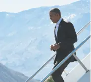  ?? Mandel Ngan / AFP / Getty Images ?? President Obama arrives in Palm Springs ahead of this week’s talks with Southeast Asian nations.