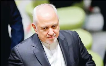  ??  ?? Iranian Foreign Minister Javad Zarif arrives at a high-level political forum on sustainabl­e developmen­t at UN Headquarte­rs in New York. The US on Wednesday imposed sanctions on Zarif, effectivel­y slamming the door on the country’s top diplomat.