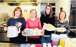  ??  ?? Tea ladies Heather Kerr, Ann Kennedy, Lynne Munroe and Michele Martin