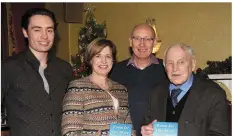  ??  ?? (Left) Kathryn with husband Sean, son Eoin and father Donie at the book launch.