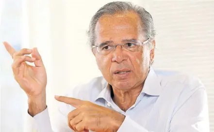  ?? WILTON JUNIOR/ESTADÃO-10/4/2018 ?? Propostas. O economista Paulo Guedes, responsáve­l pelo programa econômico do presidenci­ável Jair Bolsonaro, do PSL