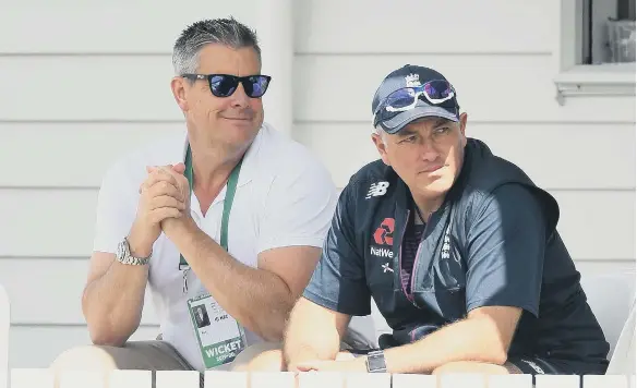  ??  ?? England coach Chris Silverwood and Director of Mens Cricket Ashley Giles.