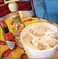  ??  ?? Taco Chula’s homemade horchata is pretty much liquid rice pudding.