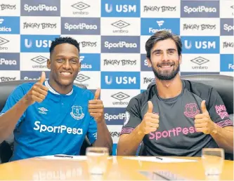  ?? TWITTER OFICIAL EVERTON @EVERTON ?? El colombiano Yerry Mina tendrá la camiseta número 13 del Everton, Andrés Gómez lucirá la n. ° 8.