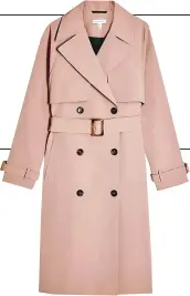  ??  ?? Trench coat, £79, topshop.com
