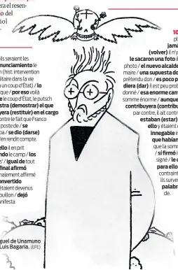  ?? (EFE) ?? Caricatura de Miguel de Unamuno por LLuis Bagaria.