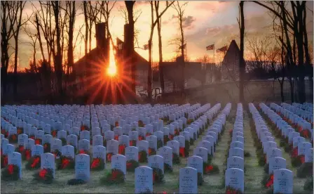  ?? PHOTO COURTESY OF FORT INDIANTOWN GAP ?? Each year wreaths are placed on graves at Fort Indiantown Gap on Wreaths Across America Day.