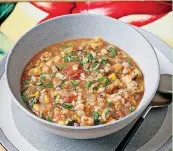  ?? [PHOTO BY DEB LINDSEY, WASHINGTON ?? This corn and hominy chowder is from a recipe adapted from Jacques Pepin’s “Fast Food My Way.”