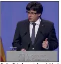  ?? (Photo AFP) ?? Carles Puigdemont, le président catalan, lors d’un point presse, a souhaité l’instaurati­on d’un « climat plus détendu »