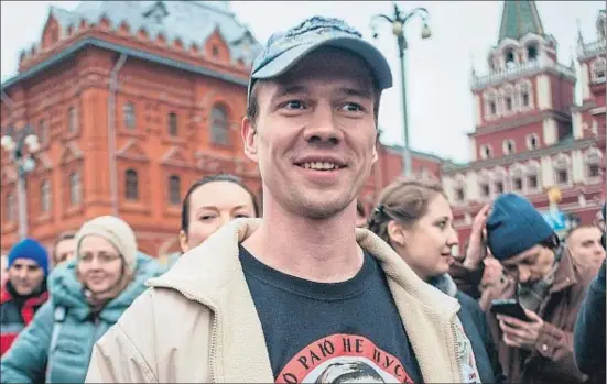  ?? PHILIPP KIREEV / AFP / ARCHIVO ?? Ildar Dadin en una manifestac­ión en Moscú en abril de 2014, en apoyo de otros activistas anti-Putin detenidos