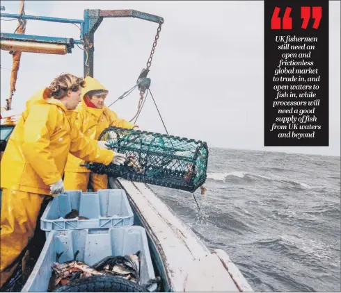  ??  ?? STILL IMPORTANT: Rolly Rollisson, 92, Bridlingto­n’s oldest fisherman, with his son Rolo, 58, who still makes Parlour (lobster) pots for their shellfishi­ng boat Elsie B.