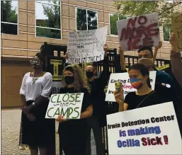  ?? JEFF AMY — THE ASSOCIATED PRESS ?? Nurse Dawn Wooten, left, alleged Tuesday that an unnamed gynecologi­st performed mass hysterecto­mies on detained women at a detention center in Ocilla, Georgia.