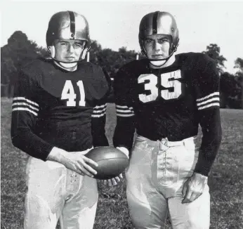  ?? U.S. MILITARY ACADEMY ?? Glenn Davis (41) and Doc Blanchard (35) starred for Army from 1944 to 1946, and the 1944 squad was determined to be college football’s all-time best team.