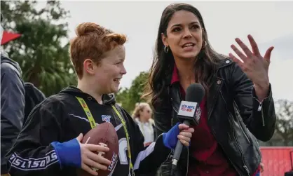  ?? ?? Katie Nolan with a young fan at ESPN’s Wide World of Sport Complex. Photograph: Dave Shopland/BPI/REX/Shuttersto­ck