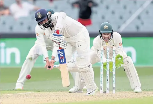  ??  ?? India’s Cheteshwar Pujara bats during the first cricket Test between Australia and India in Adelaide.