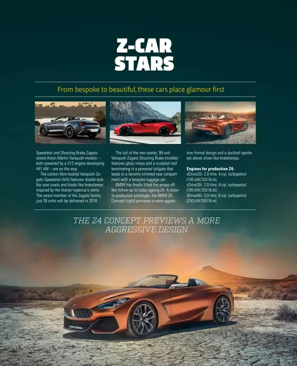  ??  ?? THE Z4 CONCEPT PREVIEWS A MORE AGGRESSIVE DESIGN