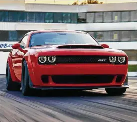  ?? Dodge photos ?? Though it’s capable of 840 horsepower and sub-10-second quarter-mile accelerati­on, the 2018 Dodge Challenger SRT Demon carries a five-year/60,000-mile powertrain warranty.