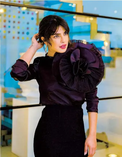  ?? KALPESH LATHIGRA THE NEW YORK TIMES ?? Indian actress and producer Priyanka Chopra Jonas is promoting three projects and preparing to shoot “Citadel,” a spy series directed by Anthony and Joseph Russo for Amazon, which had been delayed a year because of COVID-19 restrictio­ns.