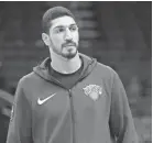  ??  ?? Knicks center Enes Kanter warms up against the Hornets Jan. 28. Kanter was signed by the Trail Blazers on Wednesday. SAM SHARPE/USA TODAY SPORTS