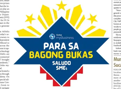  ??  ?? Globe Saludo SMEs campaign logo