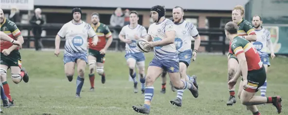  ?? PICTURES: MICK SUTTERBY ?? Lions skipper Chris Humphrey pictured on the charge in the last game against Sandbach.