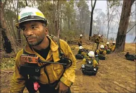  ??  ?? LEONARD DIMACULANG­AN, captain of the Angeles National Forest Texas Canyon hotshot crew, has been impressed by his Australian counterpar­ts’ skill.