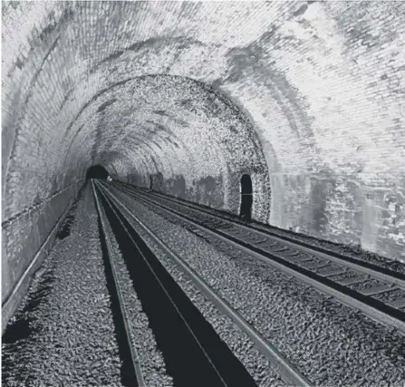  ??  ?? 0 The Mossgiel tunnel near Kilmarnock was surveyed as part of an assessment for future freight capacity growth on Scotland’s railways