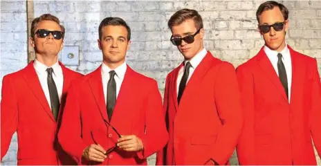  ??  ?? FABULOUS COMPETITIO­N: Cameron MacDonald, Bernard Angel, Thomas McGuane and Glaston Toft will star in the 2018 Australian production of Jersey Boys. We’re giving readers a chance to win a fabulous night out in Brisbane to see the production.