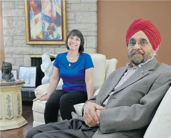  ?? Shaughn But ts/Edmonton Journal ?? Alexis Kienlen was commission­ed to write a biography of former citizenshi­p judge and advocate for immigrant rights Gurcharan Singh Bhatia.