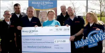  ??  ?? At the presentati­on of the cheque to Make-A-Wish: Joe Ryan, John Gethings, Peter O’Connor, Tricia Quinn, who accepted the cheque, Ciaran Fitzpatric­k, Fergus Gallagher and Lisa Fortune.