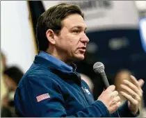  ?? ANDREW HARNIK/AP 2024 ?? Florida Gov. Ron DeSantis, running for the Republican presidenti­al nomination, caught heat for his initiative­s seen as discouragi­ng schools from teaching the role of race in history.