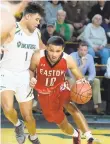  ?? MORNING CALL FILE PHOTO ?? Easton’s Chris Hewey drives down the court at Central Catholic in an Eastern Pennsylvan­ia Conference tournament game in February of 2020.