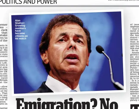  ??  ?? Alan Shatter: Growing numbers have become citizens on his watch