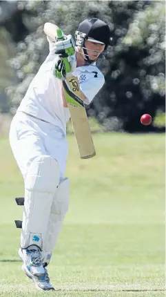  ??  ?? No 3 batsman Sam Berkett topscored with 39 for Nelson College in their premier debut on Saturday.