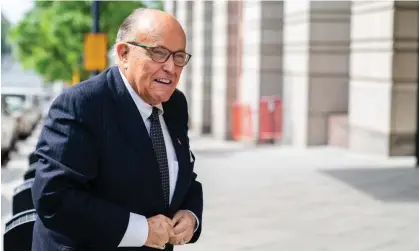  ?? ?? Rudy Giuliani is named alongside Fox News in the lawsuit. Photograph: Bloomberg/Getty Images