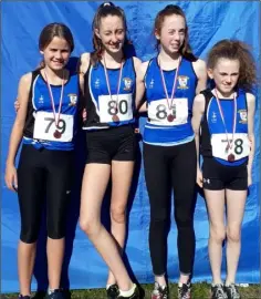  ??  ?? St Peter’s U-13 bronze medal winning team; Isabeal Fitzpatric­k, Ellie Smyth, Lucy Brennan and Dearbhla Allen.