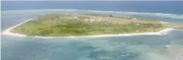  ??  ?? File photo shows an aerial view of Thitu Island, part of the disputed Spratly group of islands, in the South China Sea located off the coast of the western Philippine­s. — AFP photo