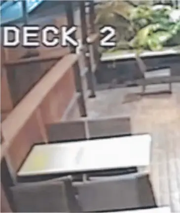  ??  ?? CCTV footage of another break-in at Nirvana Restaurant, owned by long-time Territoria­n Jason Hanna