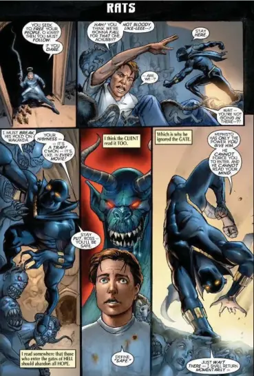  ?? VIA COMIXOLOGY ?? A page from the fifth issue of the 1998 Black Panther series, written by Christophe­r Priest, with art by Vince Evans. It features the Panther and his sometimes ally Everett Ross, inspired by the Friends character Chandler Bing.