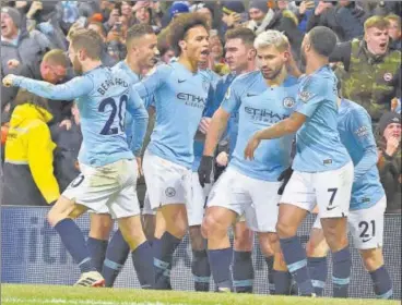  ?? AFP PHOTO ?? Sergio Aguero (second from right) will be leading the charge for Manchester City against Wolverhamp­ton Wanderers.