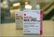  ?? ?? Narcan, a naloxone nasal spray that reverses the effects of opioid overdose, is now accessible through the Kern County Library’s naloxone distributi­on program.