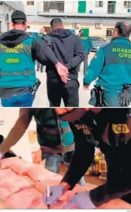  ?? EFE ?? El fugitivo holandés apresado y el alijo de ‘cocaína rosa’.