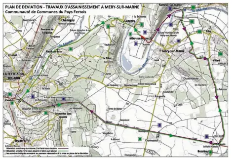  ??  ?? Le plan de déviation qui sera mis en oeuvre pendant toute la durée des travaux.