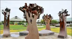  ?? ?? BELOW: “A Path Through the Trees” by Satoru Abe stands on the University of Hawaii Maui College campus.