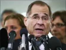  ?? CAROLYN KASTER — THE ASSOCIATED PRESS FILE ?? House Judiciary Committee ranking member Jerry Nadler, D-N.Y., talks to media during a Senate Judiciary Committee hearing on Capitol Hill in Washington.