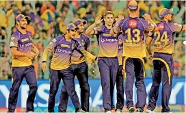  ??  ?? Kolkata Knight Riders are sitting pretty at the top of the table. — BCCI