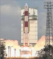  ?? ISRO.GOV.IN ?? The PSLVXL variant rocket standing 44.4 m tall and weighing 320 tonnes blasted through the skies on Wednesday